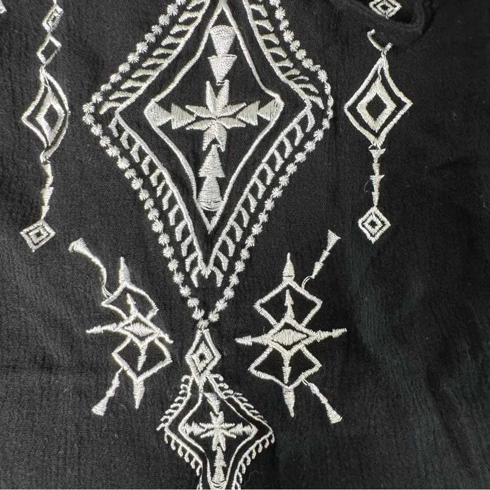 Black Embroidered Women's Top